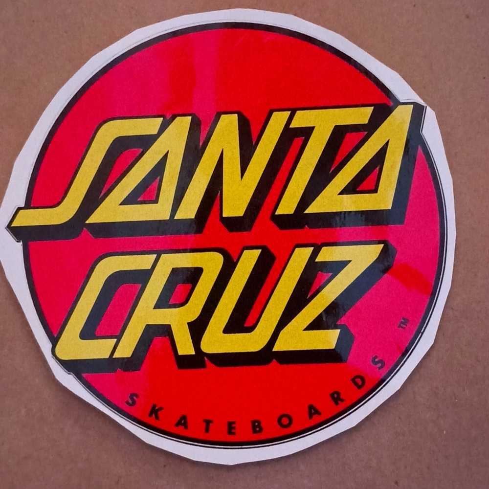 X-Large Original Red With Yellow  Santa Cruz Decal Stickers